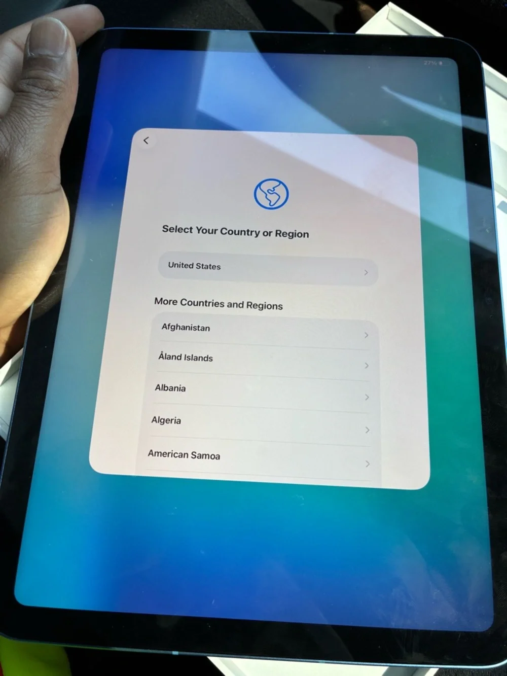 Apple tablet blue